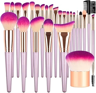 Tony Stark Kabuki Makeup Brush Set of brushes outline pink Full Pink Kit of Violet Vegan 26 pcs brushes 26 pcs.. DIAYTAR NIGERIA: Where every shopping need is met with affordable prices and reliable 5-8 day delivery.
