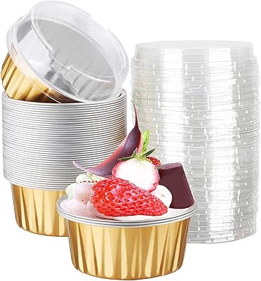 Aluminum cupcake mussels with lids, 50 pieces 130 ml, aluminum paper cupcake molds, aluminum cupcake molds with cover.. DIAYTAR NIGERIA: The marketplace that brings affordable products to every Nigerian home in under 8 days.