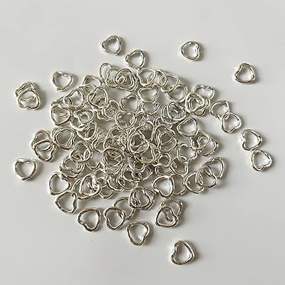 100 pieces of ancient heart -shaped pearls of 14 mm silver, hollow heart -shaped pearls with 2 holes, bulk metal pearls for the manufacture of jewelry, pendants, necklaces and manual work.. DIAYTAR NIGERIA: Making online shopping accessible with affordable prices and nationwide delivery service.