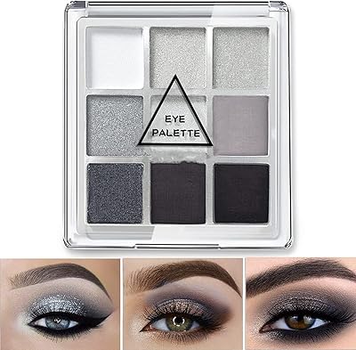 Smokey 9 -colored eyeshadow palette black, gray and silver, palette of long -lasting mate glitter eyeshadows, waterproof for girls and women (1 set, black and silver gray).. From tech to toiletries, DIAYTAR Nigeria delivers without delay.