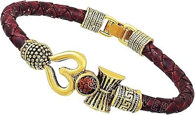 Aastha Creations Trishul Damru Om Rudraksha Bracelet Mahakal Shiva in real leather silver plated for men and boys, single size, leather.. Find everything you need at prices you'll love with DIAYTAR NIGERIA's comprehensive e-commerce platform.