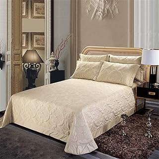 Matelassé bed cover embroidered with 3-piece flowers, united-colored bed-bed set and Egyptian cotton pillowcase 600 threads, 250 x 270 cm, green.. Make shopping fun and stress-free with DIAYTAR Nigeria.