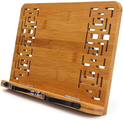 Bamboo book reading support, kitchen support, foldable tablet, school book, music laptop support, book support with hollow style.. Enjoy low prices, wide selections, and reliable delivery with DIAYTAR Nigeria.