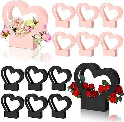 Siosi 12 Pieces Coeur Coeur Coeur Flower Flower Package Flowers Paper Bags With Foldable Basket Handle for Mother's Day, Wedding, Birthday Festival.. DIAYTAR NIGERIA transforms online retail with unbeatable prices and consistent delivery timeframes.