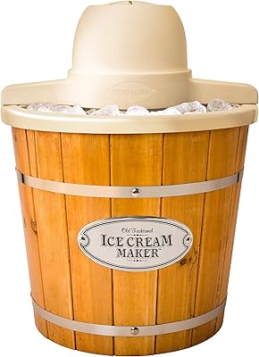 Vintage vintage electric ice machine, 4 liters, old -fashioned ice cream for ice cream, ice yogurt or ice in a few minutes, light wood.. Need it fast? Need it cheap? Choose DIAYTAR Nigeria.