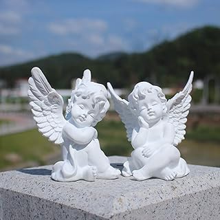 Omil Lot of 2 statues of a cherubian angel in resin, interior and exterior garden statue, commemorative statue of a cool angel 4 inch 4 inch.. Experience retail convenience with DIAYTAR NIGERIA's comprehensive platform and 5-8 day nationwide shipping.