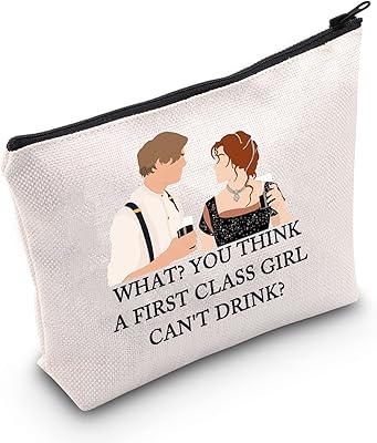 Mnigiu Jack and Pink Gift For Fan Film Inspired Cosmetic Bag What you think that a first class girl cannot drink Makeup Kit of cinema, Jack and Rose gifts.. DIAYTAR NIGERIA makes luxury accessible with our affordable prices and dependable delivery service.