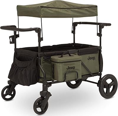 Delta children Jeep Wrangler Deluxe stroller - includes an isothermal bag, an organizer for parents and an adapter for car, black/green headquarters.. Your new favorite way to shop online — DIAYTAR Nigeria.