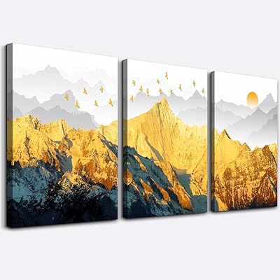 Abstract wall art golden mountain for bedroom, painting on abstract landscape canvas for bathroom, house wall decoration, living room, office, kitchen.. DIAYTAR NIGERIA brings the marketplace experience online with affordable and reliable delivery service.