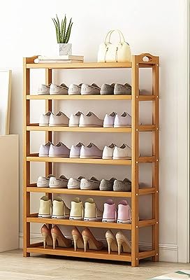 Wooden shoe shelf, bamboo shoe cabinet, self -supporting shoe shelf, shoe organizer, shoe organizer, shoe storage shelf, shoe storage shelf, modern house furniture support for desk and house (7 layers).. Discover why millions choose DIAYTAR for affordable online shopping with delivery in just 5-8 days.