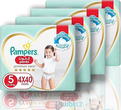 Pampers Premium Care Pants layers, softer design with stretchy sides for better fit, 160 layers, size 5, 12-18 kg.. Experience shopping without compromise at DIAYTAR NIGERIA, with vast selection and quick delivery.