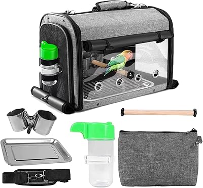 Hcosme Set of 8 transport bags for birds, foldable travel bag for birds, light backpack for parrot, transparent and breathable travel bag, light bird cage with food tray and water bottle.. Shop with purpose at DIAYTAR NIGERIA, where diverse selection meets budget-friendly nationwide delivery.
