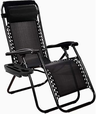 Zero gravity folding campsite chair for patio, garden, outdoor, campsite with cushions for pool, garden, beach, black.. DIAYTAR NIGERIA: Your trusted marketplace that combines variety, affordability and reliable shipping.