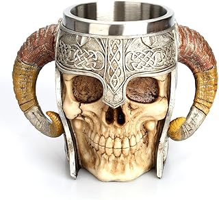 Drinking cup in stainless steel with Viking skull, resin beer cup, tea cup, Halloween gift.. Shop from thousands of products at DIAYTAR NIGERIA and enjoy budget-friendly nationwide delivery.