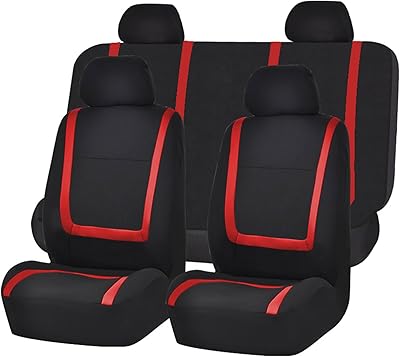 Unique car seat cover in flat fabric FH Group FB032red114 (removable headrest W4 and rigid seat).. Experience the joy of discovery with DIAYTAR NIGERIA's vast catalog and nationwide affordable delivery.