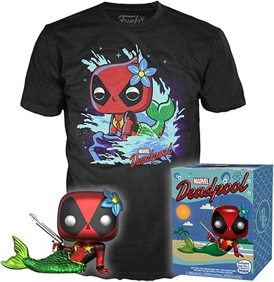 Collection de figurines funko pop 889698340359 et t-shirt marvel deadpool mermaid, taille l, multicolore.. DIAYTAR NIGERIA brings the marketplace to your home with budget-friendly prices and nationwide delivery.