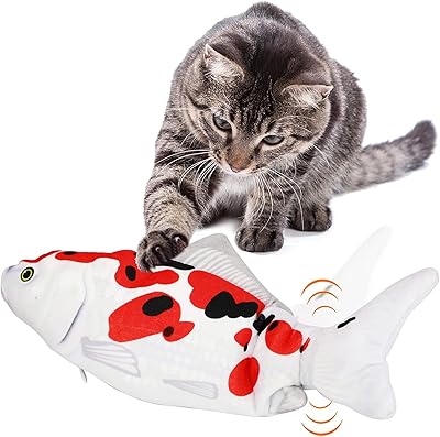 Cat toy, flexible fish, simulation fish, jumper fish, stirring fish in realistic plush, large 350 mAh battery, interactive electric toys rechargeable by USB, for cats, pets and children.. DIAYTAR NIGERIA makes luxury accessible with our affordable prices and dependable delivery service.