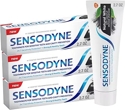 Sensodyne toothpaste for sensitive teeth, natural white with coal derived from coconut, strong and healthy teeth, 2.7 ounces (pack of 3).. DIAYTAR NIGERIA: Transforming online retail with affordable prices and consistent 5-8 day nationwide delivery.