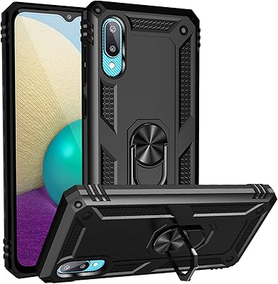 Samsung Galaxy A02-M02 shell with touter glass screen protector Support ring.. Transform your shopping experience with DIAYTAR NIGERIA's vast product selection delivered at unbeatable prices.