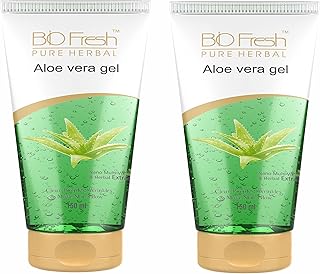Aloe vera biofresh gel | 100% organic for the skin with vitamin E and antiseptic herbs, for smooth, nourished and hydrated, anti-aging and anti-inflammatory skin, 150 ml (pack of 2).. DIAYTAR NIGERIA: Your partner in affordable e-commerce with dependable delivery across Nigeria.