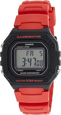 Red/Black Casio Casio Digital Watch For Men with Resin Bracelet (W-218H-4BVDF model), Rouveroiroir.. Elevate your shopping experience with DIAYTAR NIGERIA's vast catalog and budget-friendly options.