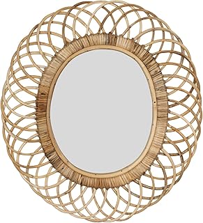 Oval wall mirror woven in bamboo creative co-op, brown.. Discover the perfect balance of selection and value with DIAYTAR NIGERIA's nationwide delivery service.