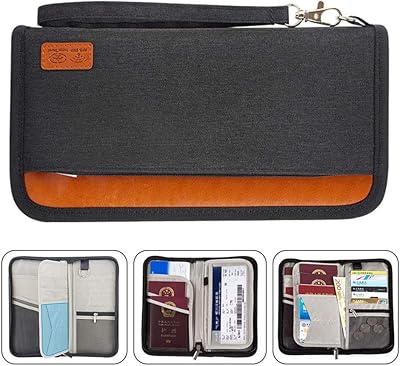 Travel portfolio, family spassport blocking RFIDs, Small storage bag, organizer of silver documents for cards/ tickets/ (black).. Discover the joy of online shopping with DIAYTAR NIGERIA's budget-friendly prices and reliable shipping.