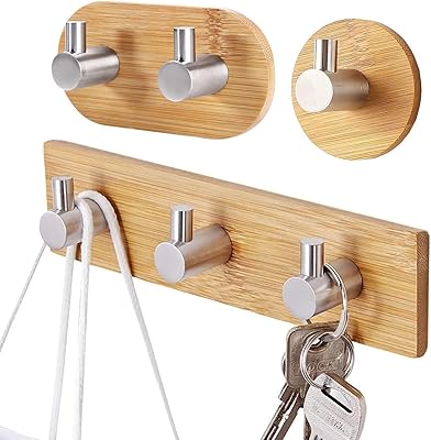 3 stainless steel bamboo hooks to hang clothes, bags, coats, towels, kitchen, bathroom and door, rust resistant.. Experience shopping freedom with DIAYTAR NIGERIA's comprehensive platform and reliable shipping service.