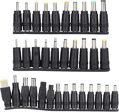 Set of CC supply adapters for laptop, 34 parts, universal power cards 5.5 mm x 2.1 mm, universal supply adapter for laptop, computer accessories.. Shopping made simple with DIAYTAR NIGERIA's vast selection and budget-friendly nationwide delivery.