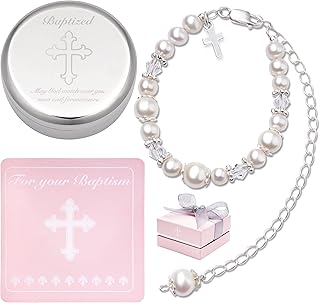Baptism bracelet in Sterling Single Culture Pearls for Baby Girls, with silver plated jewelry box, magnificent Catholic baptism gifts for girls, Sterling Sterling.. Nigeria's most loved e-commerce platform delivers affordable shopping solutions to your doorstep.