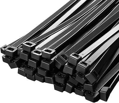 Black plastic zipper cable clips, 8 -inch package of 100 metal quality attachments of industrial quality.. DIAYTAR NIGERIA: Your affordable shopping destination with thousands of products delivered in days.