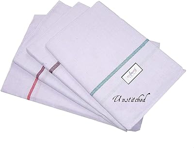 KERALA Bath Towels in UNE QUALITY QUALITH COTTON Mylums, without sewn ends, multi-uses/mundu thortho (white, size S 23 "x 46"), pack of 4.. DIAYTAR NIGERIA: Where every search leads to affordable products delivered promptly across Nigeria.