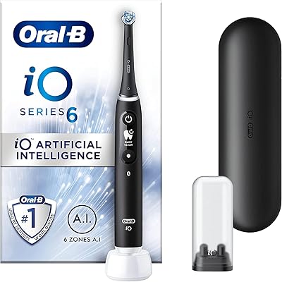 Oral-B EO 6 electric toothbrush with revolutionary EO technology, toothbrush head, travel bag, 5 teeth whitening modes, 2-pin UK socket, black color.. DIAYTAR NIGERIA: Empowering Nigerians with access to affordable products delivered within 8 days.