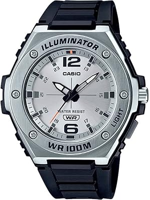 Analog watch for men with white dial and resin bracelet MWA-100H-7AVDF, white color, bracelet, white, bracelet.. DIAYTAR NIGERIA: Where affordability meets variety in Nigeria's most comprehensive online marketplace.