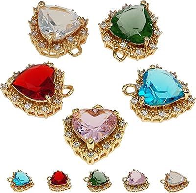 Charmes Heart, Kastwave Alloy Gold Plated Zircon Crystal Case Heart for the manufacturing of jewelry necklace Easter Buckle Buckle Supplies DIY Accessories 5 Pieces Coeur for jewelry manufacturing.. DIAYTAR NIGERIA combines extensive product options with budget-friendly prices, delivered in 5-8 days.