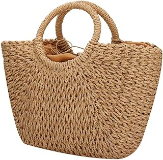 Summer beach bag for women, upper straw bag, large capacity travel bag, hand -woven handbag.. Shop efficiently with DIAYTAR NIGERIA, offering thousands of products at unbeatable prices delivered promptly.