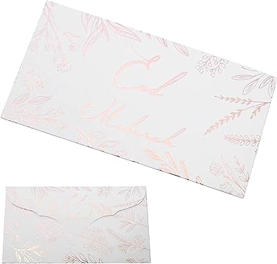 Silver envelopes from Ramadan EID for gifts from Eid Moubarak and Ramadan Mubarak for children, gold leaf pattern, 10 pieces (rose gold).. Shop smarter with DIAYTAR NIGERIA's diverse marketplace and budget-friendly nationwide delivery.