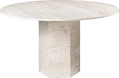 Lamac Crafts - Round Dining Table Travertine for Living Room/Dining Room, Interior Decoration, Home Furniture - Natural Stone.. Shop with intention at DIAYTAR NIGERIA, offering thousands of products delivered nationwide in days.