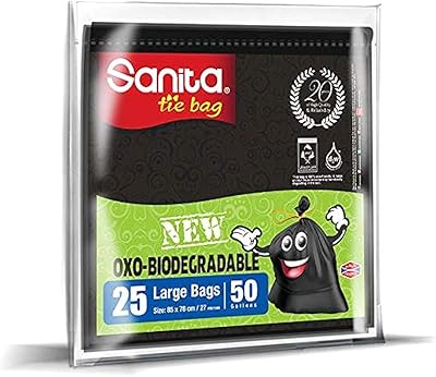 Sanita Abu Tie trash bags, 50 gallons, 25 bags, biodegradable.. Shopping has never been easier — DIAYTAR Nigeria delivers it all in 5–8 days.