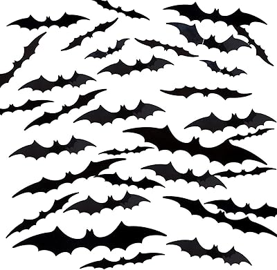 3D 4-sizes bat design sticker, Halloween party supplies, a scary wall sticker reusable for the house window decoration (28 pieces).. Shop smart, shop DIAYTAR - Nigeria's most affordable e-commerce platform with nationwide delivery.