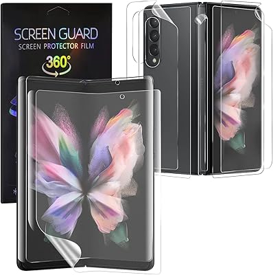 Galaxy Z Fold 3 screen protector, [2set 8pcs] HD full exterior cover + TPU interior screen + rear cover flexible screen protector for Samsung Galaxy Z Fold 3 5G [without bubbles] [Simple installation].. Experience the ultimate in shopping convenience with DIAYTAR NIGERIA's vast catalog and 5-8 day delivery.