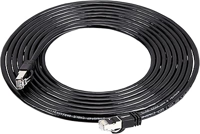 High speed gigabit ethernet cable RJ45 Cat 7 Amazonbasics, 10 Gbit/s, 600 MHz - Black, 15 feet.. DIAYTAR NIGERIA revolutionizes online shopping with competitive prices and reliable 5-8 day delivery.