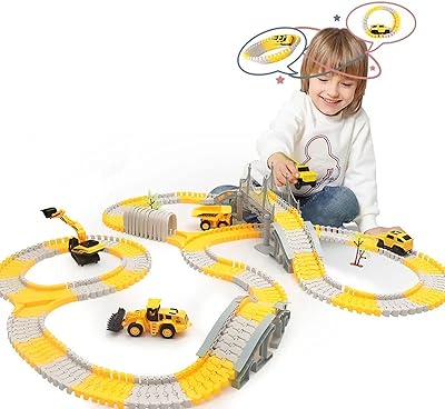 Techytulip 255 pieces of construction toys racing track for boys and children truck toys with tilting dump, bulldozer and excavator set of car track toys toys creating an engineering road for boys and girls aged 3, 4, 5 and 6 years old.. Experience the future of online shopping with DIAYTAR NIGERIA's extensive product range and competitive pricing.