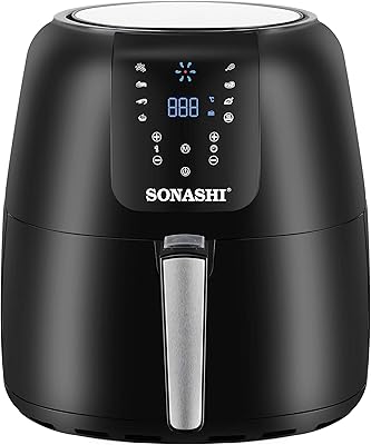 Sonashi SAF -820 digital air fryer - 8.2 l removable bowl, 2 l teflon food basket with touch screen, timer | electric fryer.. You deserve better shopping — choose DIAYTAR Nigeria today.