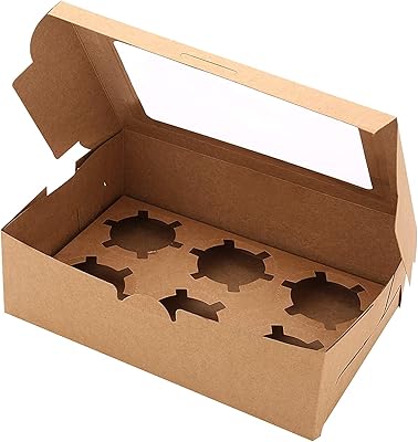 10 pieces of kraft paper cupcake decorations with 6 cavities with inserts, cupcake containers, cake supports for bakery at home or dessert store.. DIAYTAR NIGERIA: Where shopping is easy, prices are low, and delivery is just days away.