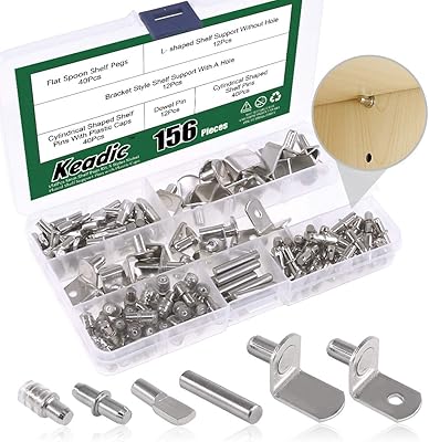 Set of sheeping ankles, 156 pieces, 5 mm, nickel -plated shelf support pins with plastic caps for kitchen cabinets and more.. DIAYTAR NIGERIA delivers affordability and convenience with every purchase, shipped within the week.