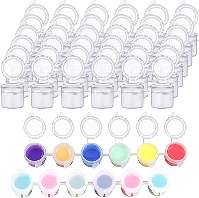 Empty paint pots with lids transparent pot strips easy to open for children.. Your complete shopping solution, DIAYTAR NIGERIA offers extensive choice with competitive prices and delivery.