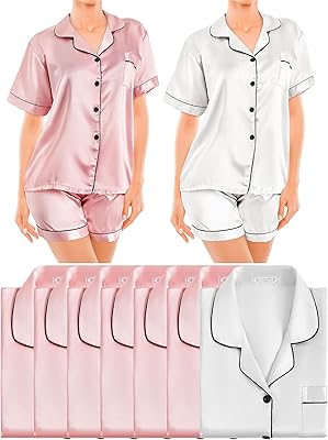 7 -piece pajama sets in silk satin for women, wedding night shirt for bridesmaid.. Your complete retail destination, DIAYTAR NIGERIA combines extensive variety with prompt delivery.