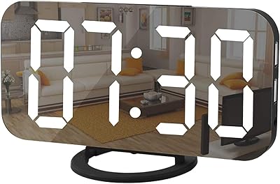 Digital clock on a large szilam screen, LED alarm, mirror surface, gradation mode, 3 levels of brightness, two USB ports, modern decoration for bedroom decoration - Black.. Transform your online shopping experience with DIAYTAR NIGERIA's affordable and diverse marketplace.