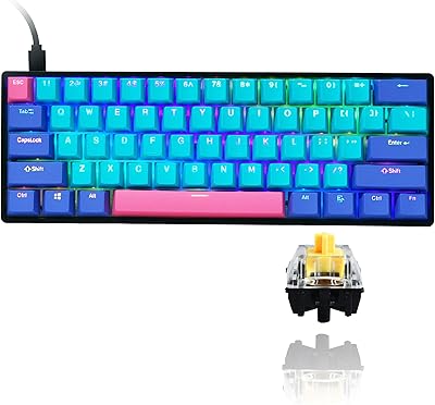 Mechanical game keyboard GTSP GK61 60% personalized SK61 Hot exchangeable 60% with PBT keys RVB Backlight RVB Cable Type C for PS4 (Optical Gateron, Joker).. Your digital shopping ally, DIAYTAR NIGERIA offers extensive selection with budget-friendly delivery.